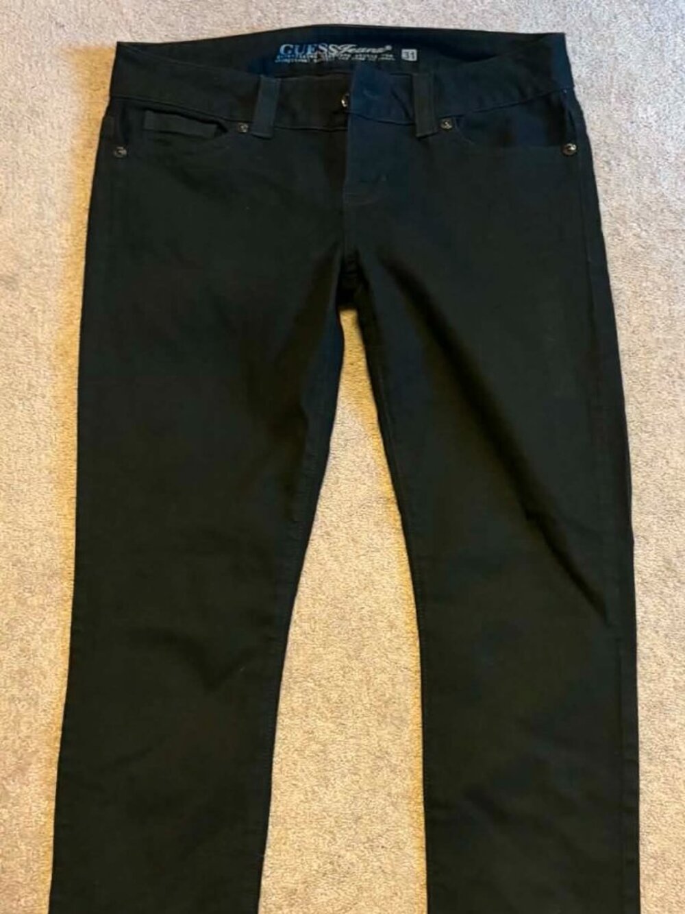 New Guess Y2K Women's Jeans Size 31 Daredevil -Skinny Leg Stretch Black